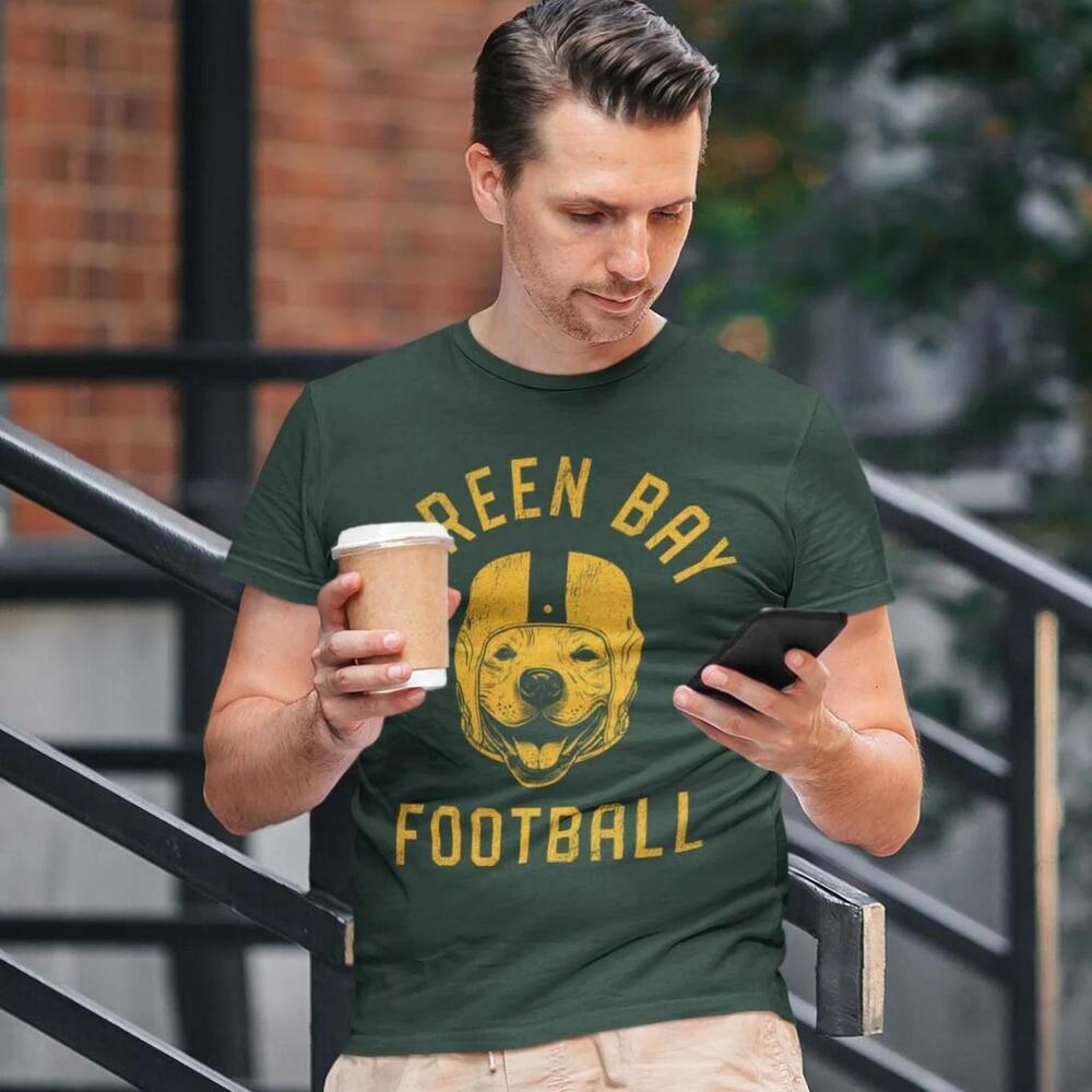Green Bay Football Pitbull T-Shirt Dog Lover Gift For Packers Fans